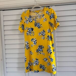 100% Cotton Draper James Yellow Floral Mini Dress